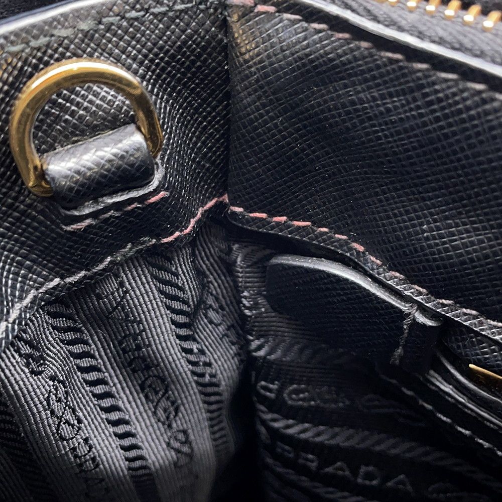 Prada Galleria Saffiano Leather 2-Way Shoulder Bag Black — view 8