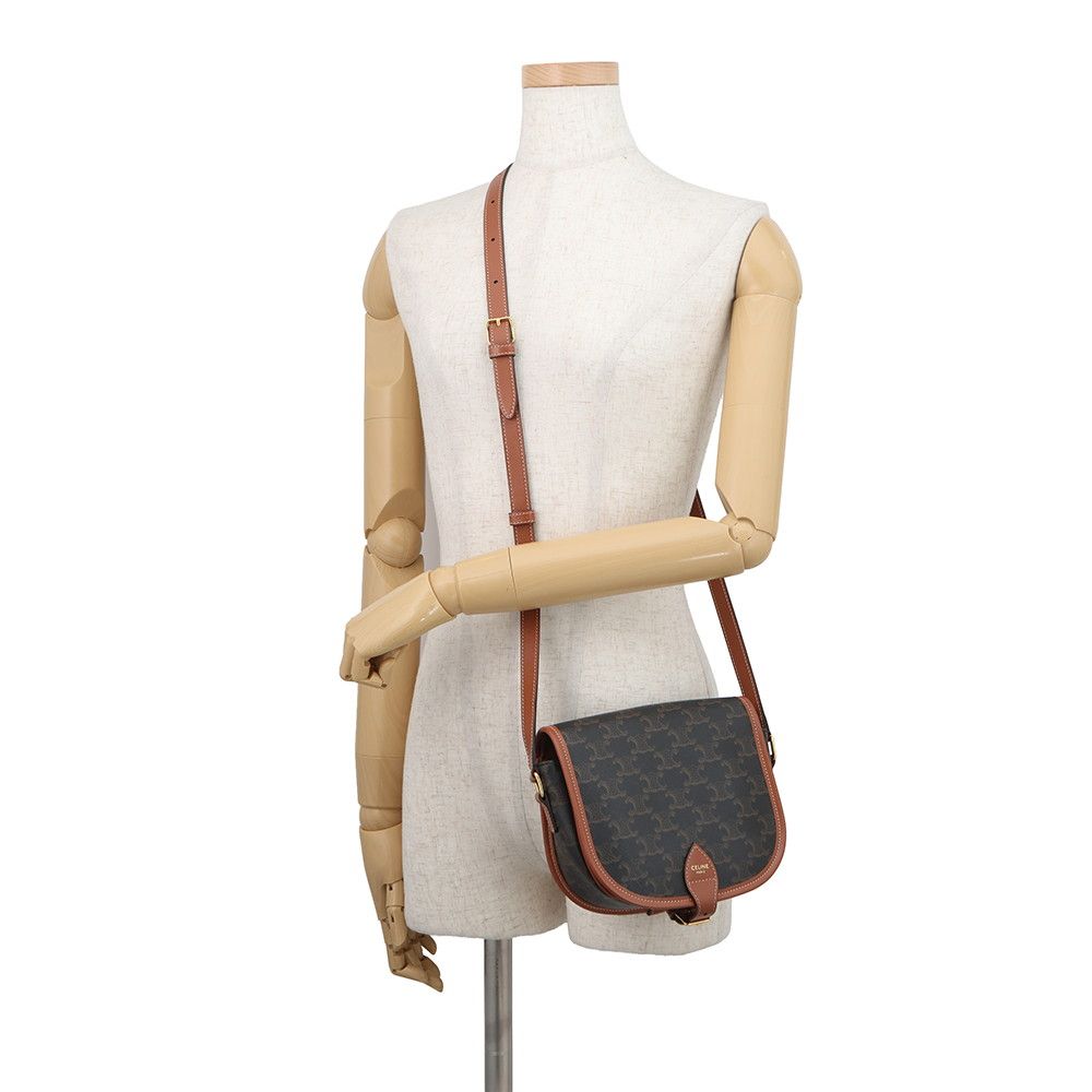 Celine Shoulder Bag Folco Triomphe Calf Leather