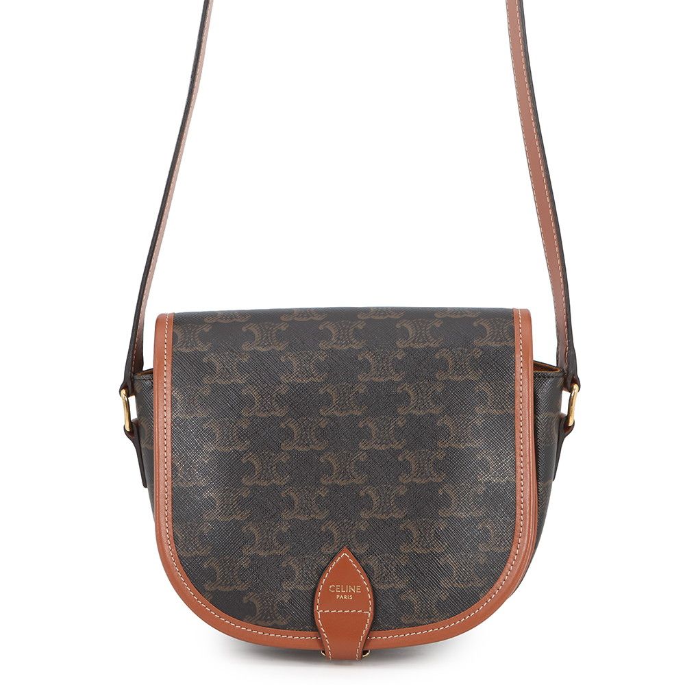 Celine Shoulder Bag Folco Triomphe Calf Leather