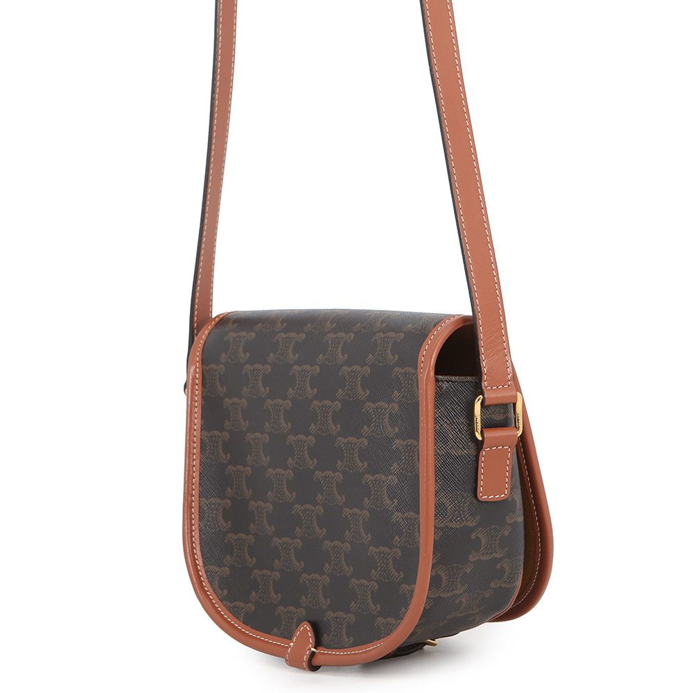 Celine Shoulder Bag Folco Triomphe Calf Leather