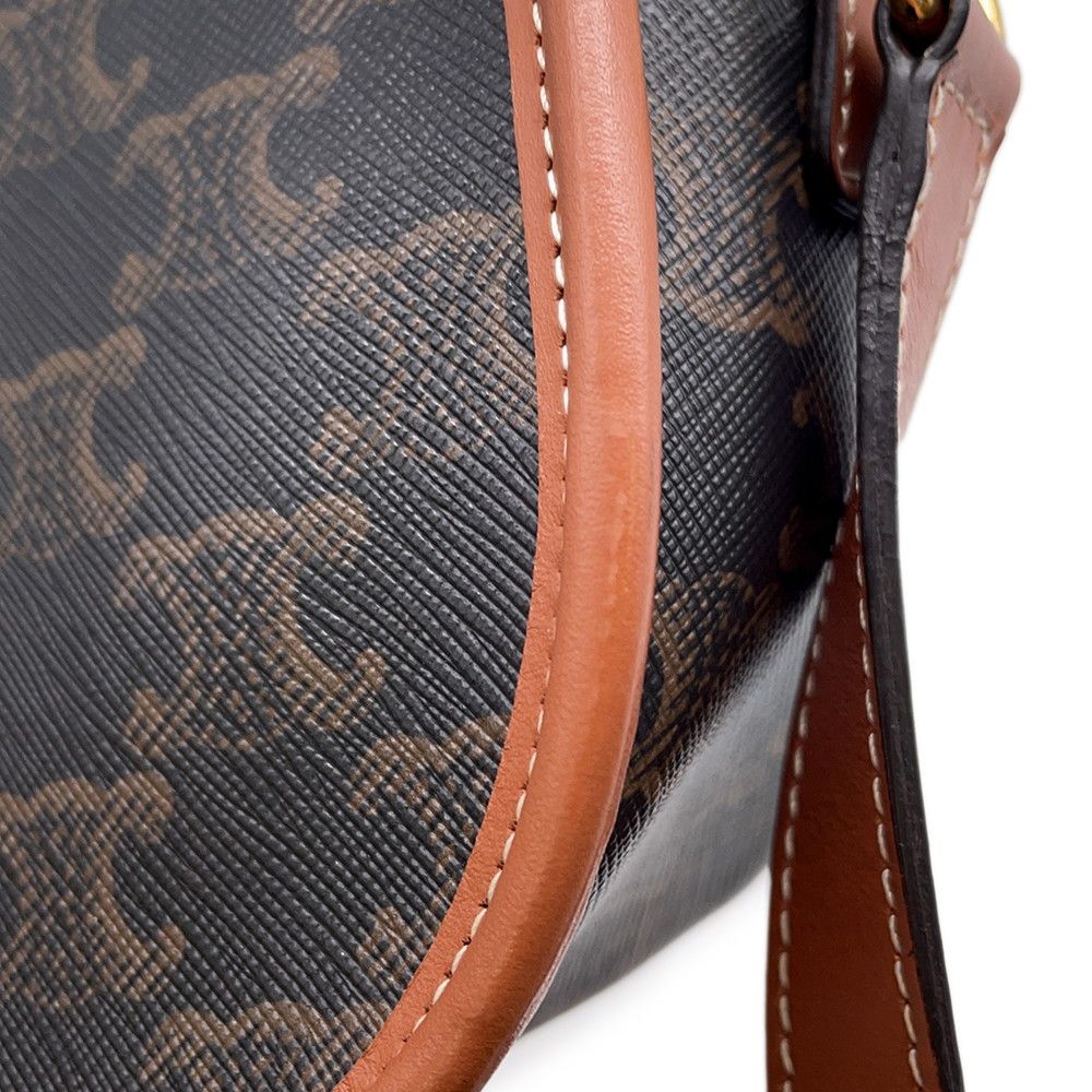 Celine Shoulder Bag Folco Triomphe Calf Leather