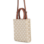 Celine Triomphe Mini Vertical Cabas Leather 2-Way Shoulder Bag White — view 2