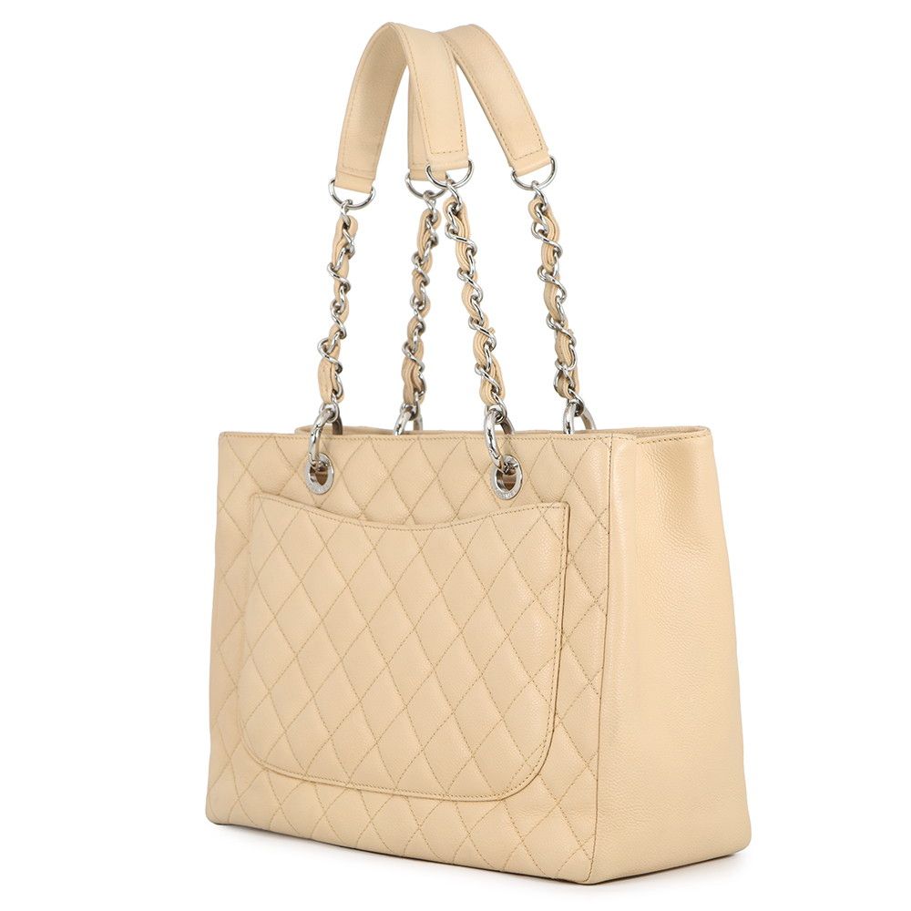 Chanel Chain Tote CC Logo Quilted Grand Shopping GST Caviar Leather — view 2