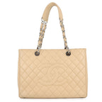 Chanel Chain Tote CC Logo Quilted Grand Shopping GST Caviar Leather