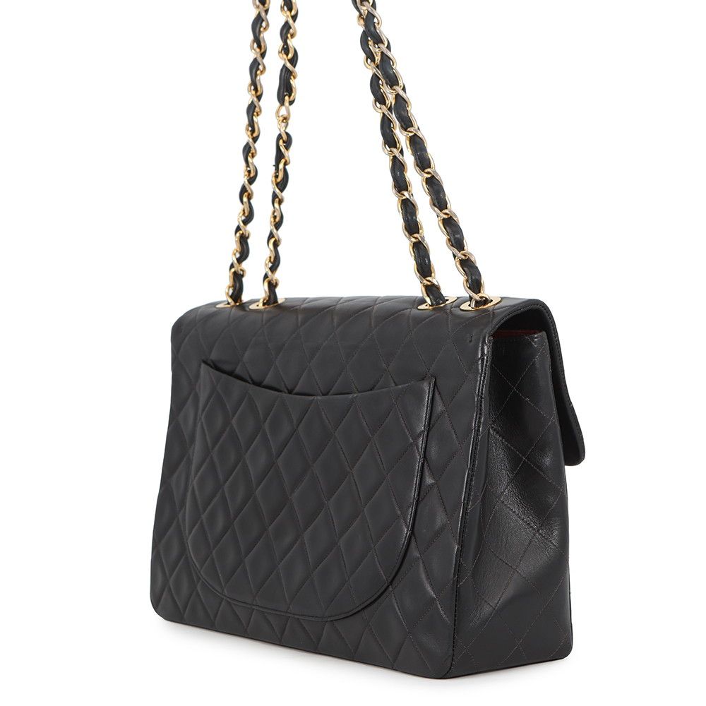 Chanel Chain Shoulder Bag Quilted 33 CC Logo Lambskin Dekamato Black — view 2