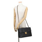 Chanel Chain Shoulder Bag Quilted 33 CC Logo Lambskin Dekamato Black — view 5
