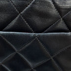 Chanel Chain Shoulder Bag Quilted 33 CC Logo Lambskin Dekamato Black — view 9