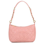 Chanel Chain Shoulder Bag Quilted CC Logo Caviar Leather