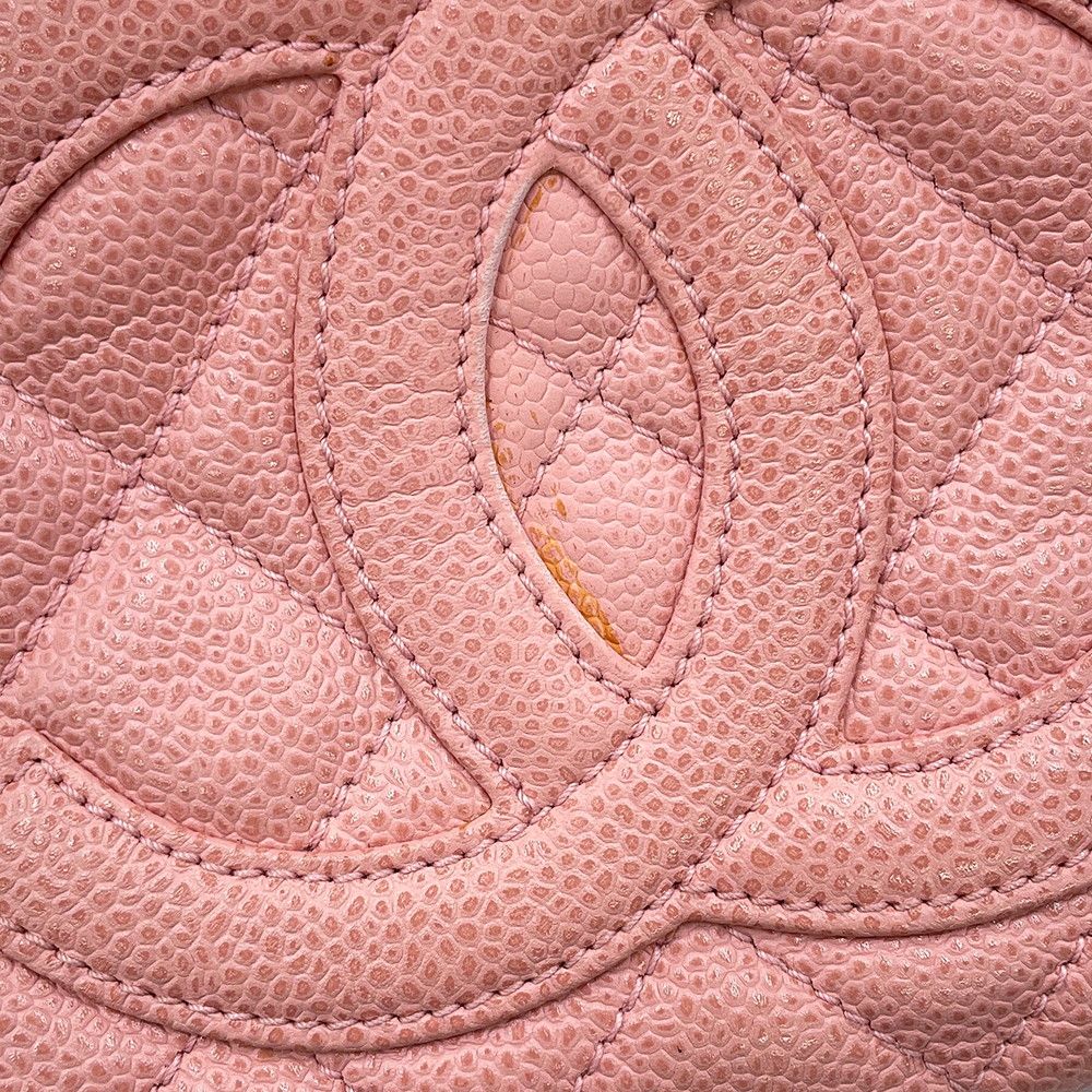 Chanel Chain Shoulder Bag Quilted CC Logo Caviar Leather