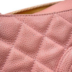 Chanel Chain Shoulder Bag Quilted CC Logo Caviar Leather