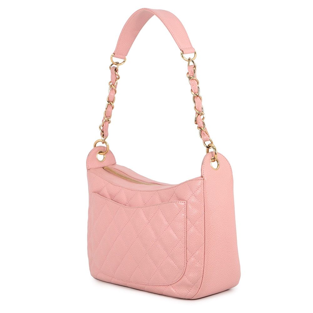 Chanel Chain Shoulder Bag Quilted CC Logo Caviar Leather