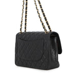 Chanel Chain Shoulder Bag Quilted 30 Caviar Leather CC Logo Black — view 2