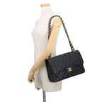 Chanel Chain Shoulder Bag Quilted 30 Caviar Leather CC Logo Black — view 4