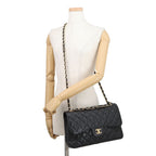Chanel Chain Shoulder Bag Quilted 30 Caviar Leather CC Logo Black — view 5