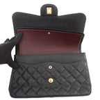 Chanel Chain Shoulder Bag Quilted 30 Caviar Leather CC Logo Black — view 6