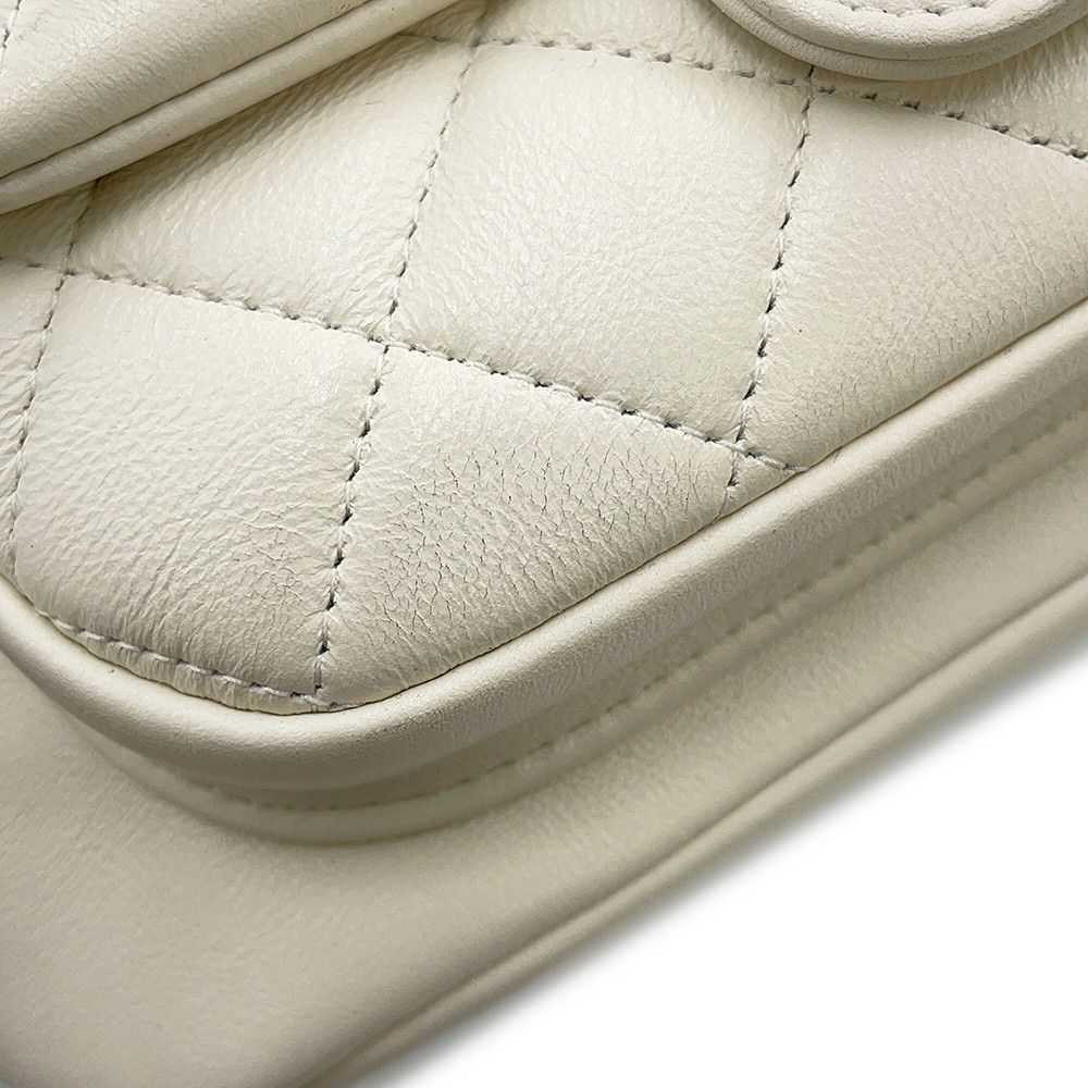 Chanel Backpack Quilted CC Logo Lambskin White — view 7