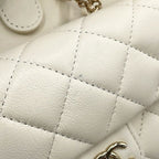 Chanel Backpack Quilted CC Logo Lambskin White — view 6