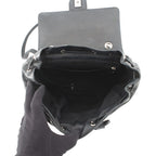 Chanel Backpack Stitch Che Blanc CC Logo Lambskin Black — view 5