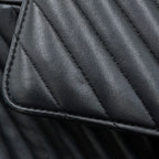 Chanel Backpack Stitch Che Blanc CC Logo Lambskin Black — view 8