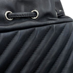 Chanel Backpack Stitch Che Blanc CC Logo Lambskin Black — view 9