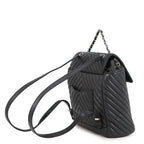 Chanel Backpack Stitch Che Blanc CC Logo Lambskin Black — view 2