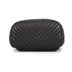 Chanel Backpack Stitch Che Blanc CC Logo Lambskin Black — view 3