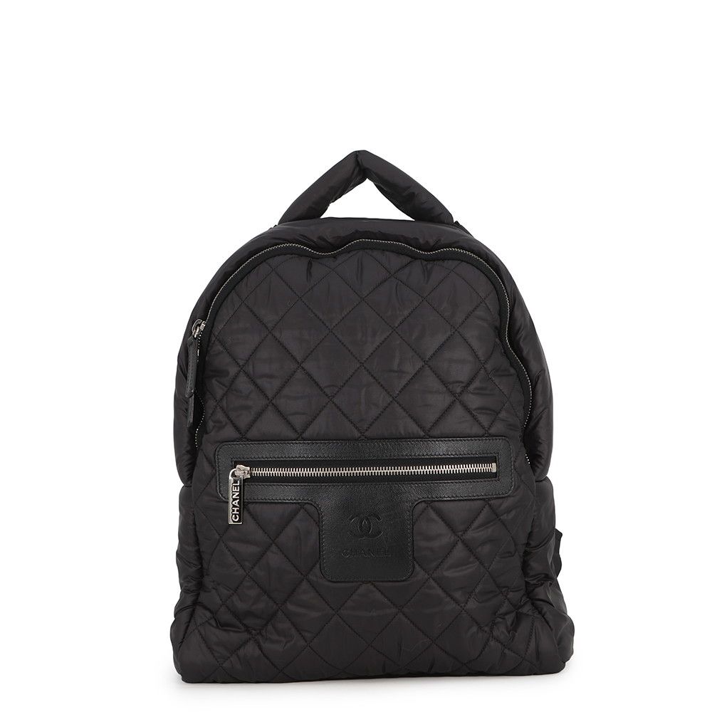 Chanel Backpack CC Logo Quilted CC Nylon Black