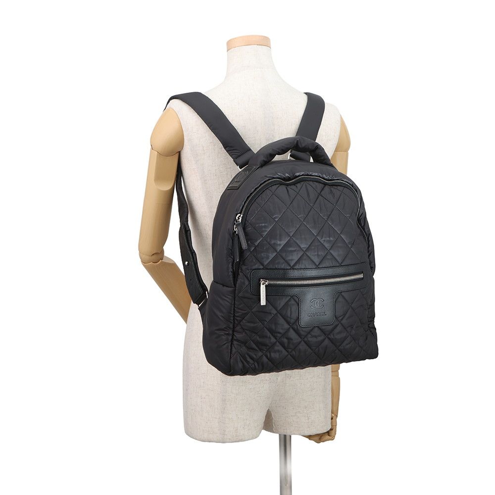 Chanel Backpack CC Logo Quilted CC Nylon Black — view 4