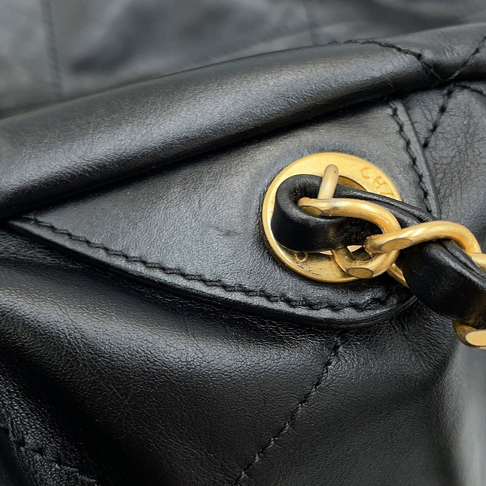Chanel Backpack 22 Large Shiny Calf Leather Black — view 9