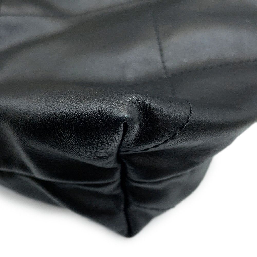 Chanel Backpack 22 Large Shiny Calf Leather Black — view 7