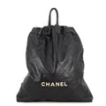 Chanel Backpack 22 Large Shiny Calf Leather Black