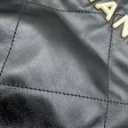Chanel Backpack 22 Large Shiny Calf Leather Black — view 6
