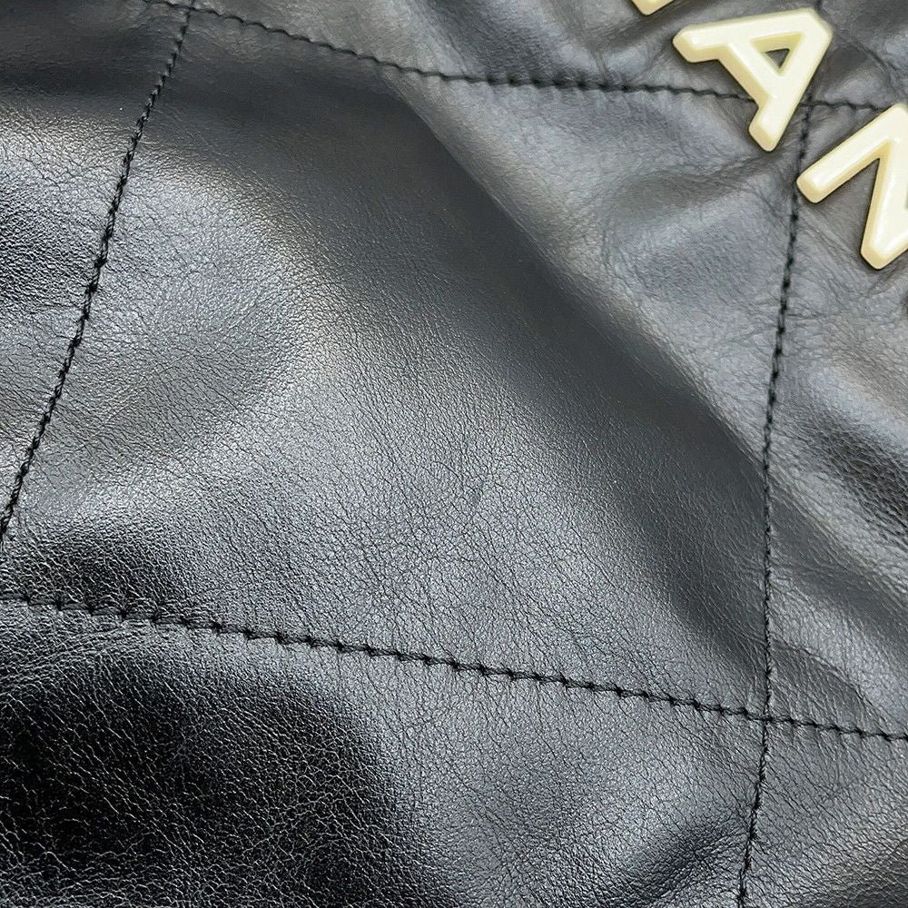 Chanel Backpack 22 Large Shiny Calf Leather Black — view 6