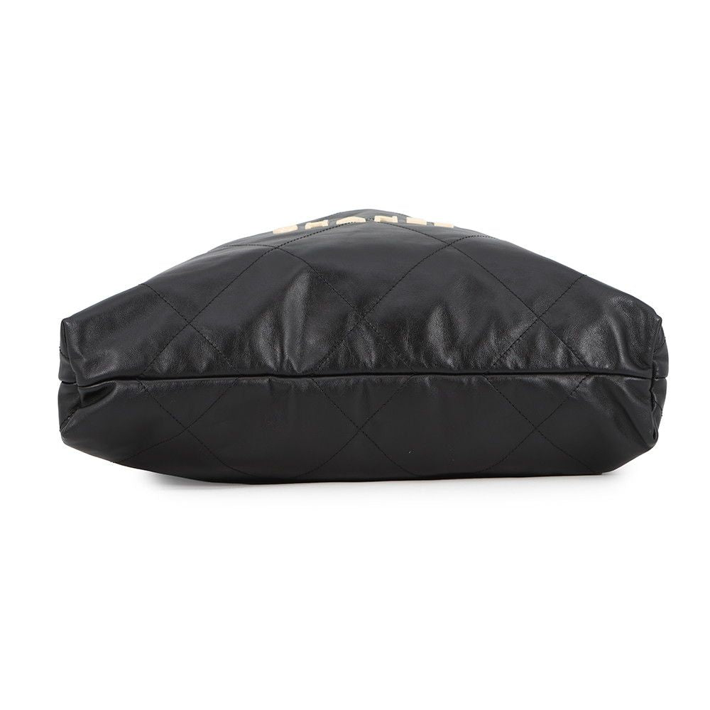 Chanel Backpack 22 Large Shiny Calf Leather Black — view 3