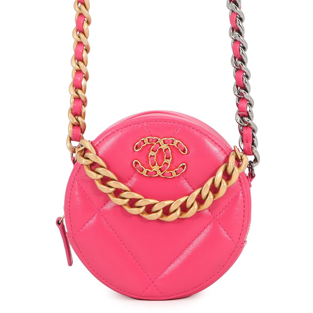 Chanel Chain Shoulder Bag 19 Quilted CC Logo Lambskin