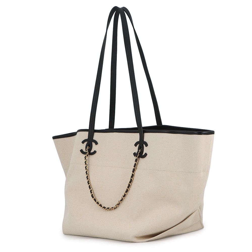 Chanel Tote CC Logo Small Shopping Canvas Calfskin 2-Way — view 2