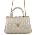 Chanel Quilted CC Logo Coco Handle XS Caviar Leather 2-Way Shoulder