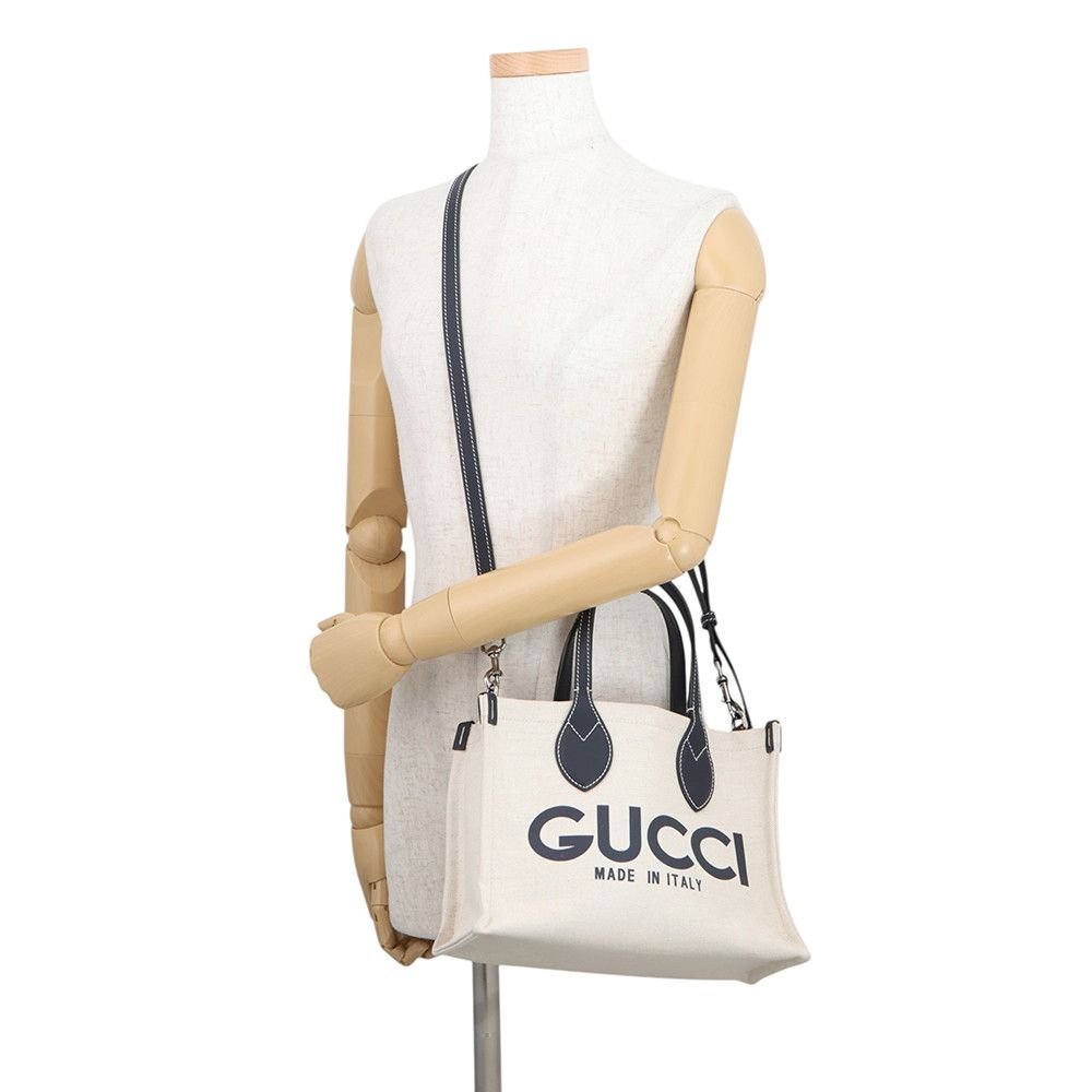 Gucci Print Logo Mini Tote Canvas Leather 2-Way Shoulder Bag