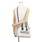 Gucci Print Logo Mini Tote Canvas Leather 2-Way Shoulder Bag