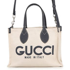 Gucci Print Logo Mini Tote Canvas Leather 2-Way Shoulder Bag