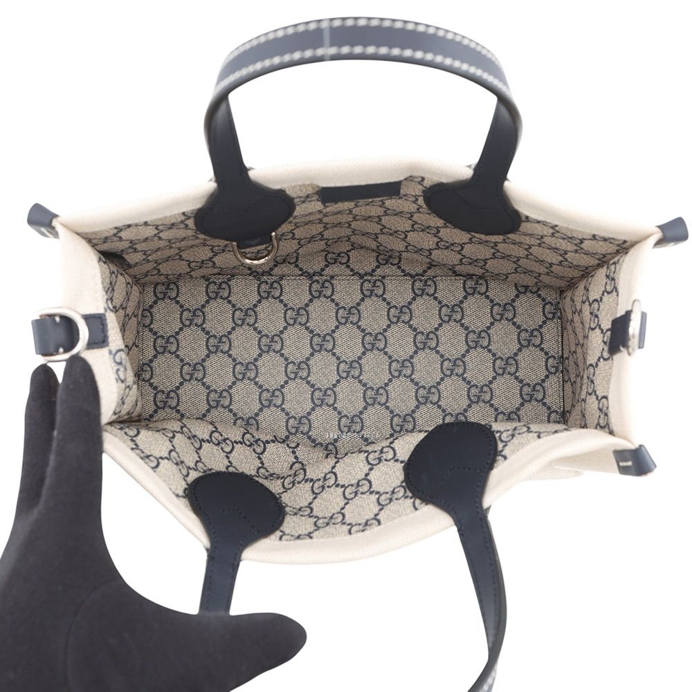 Gucci Print Logo Mini Tote Canvas Leather 2-Way Shoulder Bag
