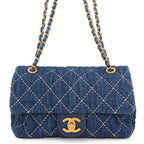 Chanel Chain Shoulder Bag CC Logo Quilted Single Flap Denim