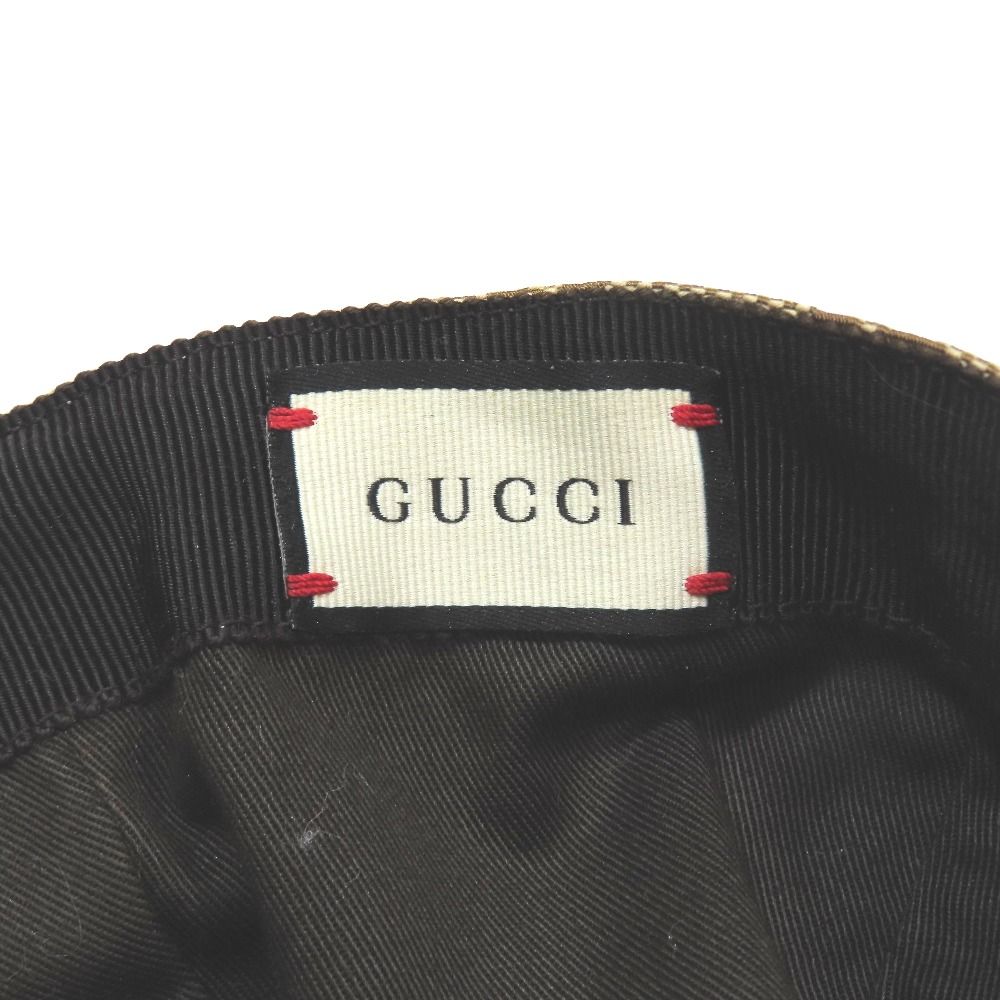 Gucci Baseball Cap GG Canvas Web Stripe Sherry Line Cap Hat L Beige — view 5