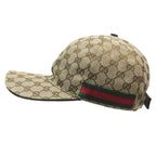 Gucci Baseball Cap GG Canvas Web Stripe Sherry Line Cap Hat L Beige — view 3