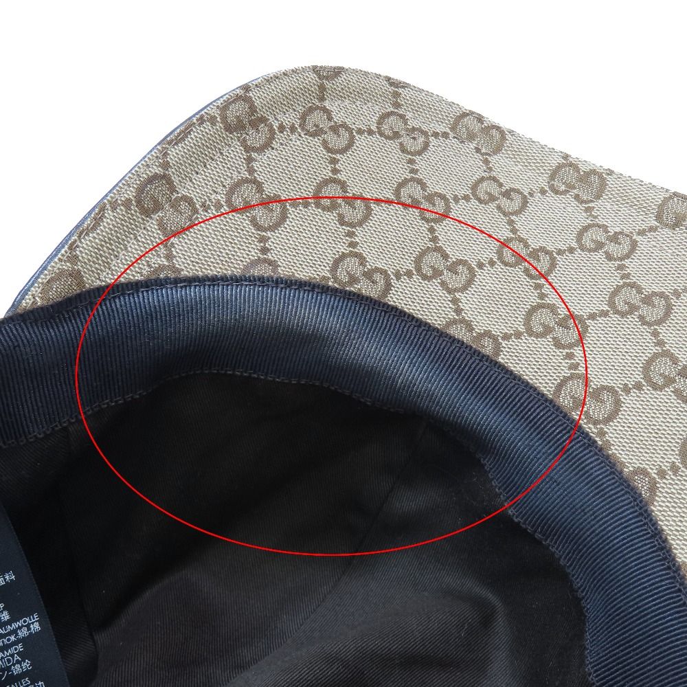 Gucci Baseball Cap GG Canvas Web Stripe Sherry Line Cap Hat L Beige — view 8