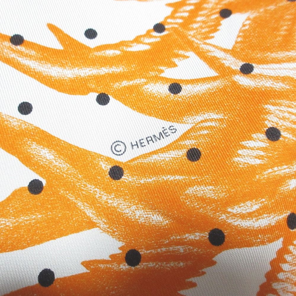 Hermes Carre 90 Plumets Et Panaches Feathers and Silk Scarf White Multicolor — view 4