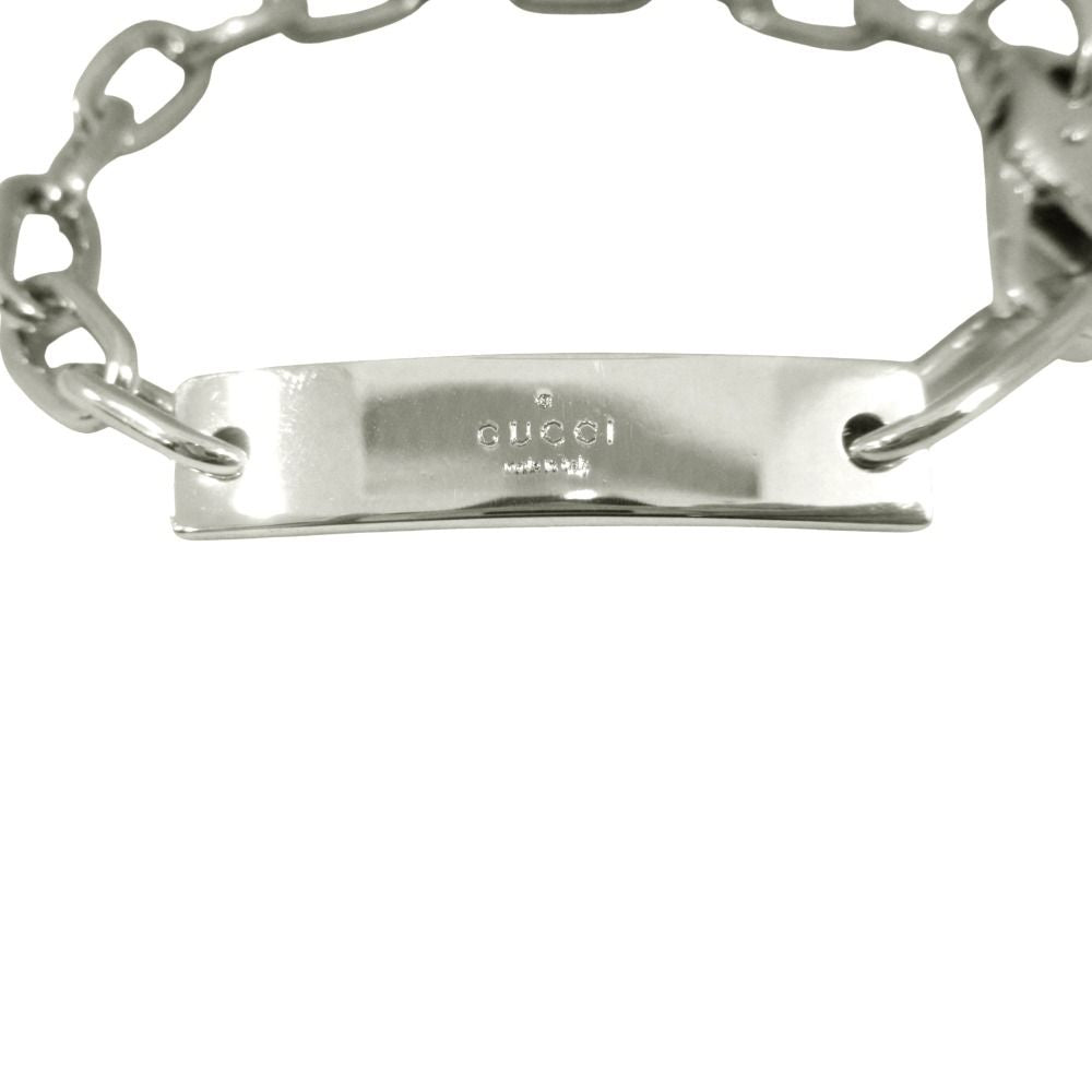 Gucci Polished ID Bracelet Logo Plate Oval Chain Silver — view 2