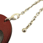 Hermes Polished Porte Cles Dog Bag Charm Key Holder Leather Brown Silver — view 4