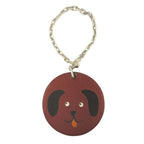 Hermes Polished Porte Cles Dog Bag Charm Key Holder Leather Brown Silver