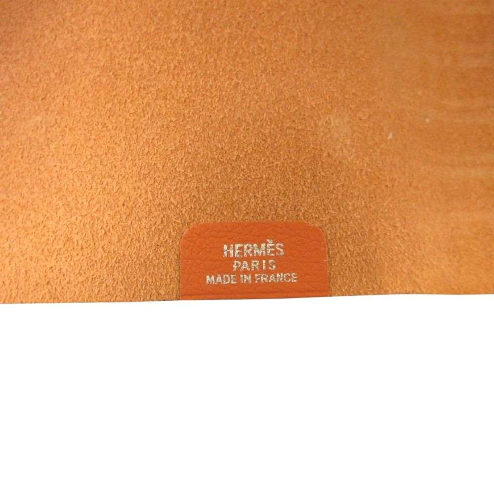 Hermes PM Note Cover Notebook Togo Leather Series Button Orange Agenda — view 7